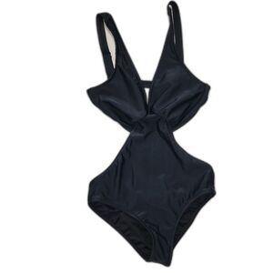 Venus Black One-Piece Open Back Swimsuit Size 4